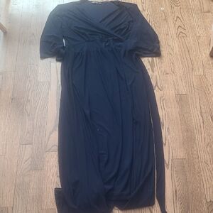 KOH KOH Blue V-Neck Sheath Dress with Dolman Sleeves